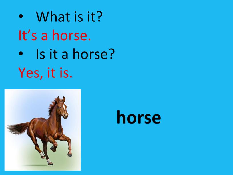 What is it? It’s a horse. Is it a horse?