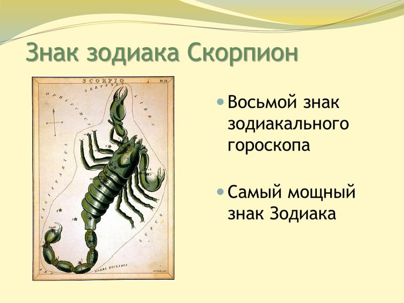 Знак зодиака Скорпион Восьмой знак зодиакального гороскопа