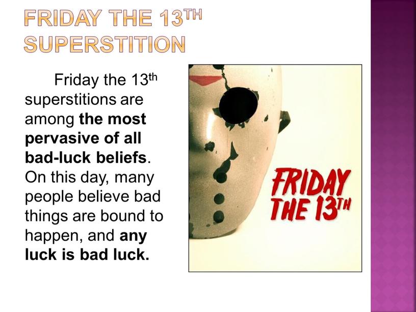 Friday the 13th superstition