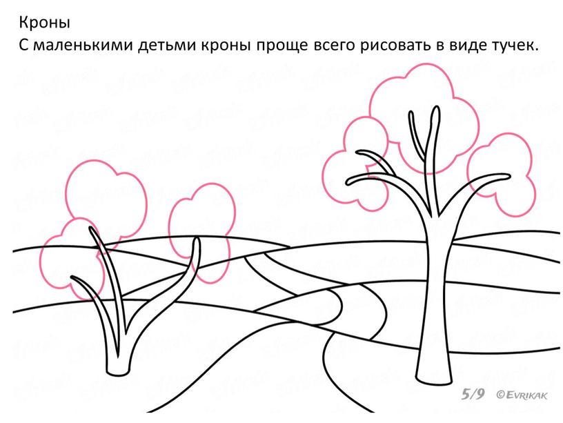 Кроны С маленькими детьми кроны проще всего рисовать в виде тучек