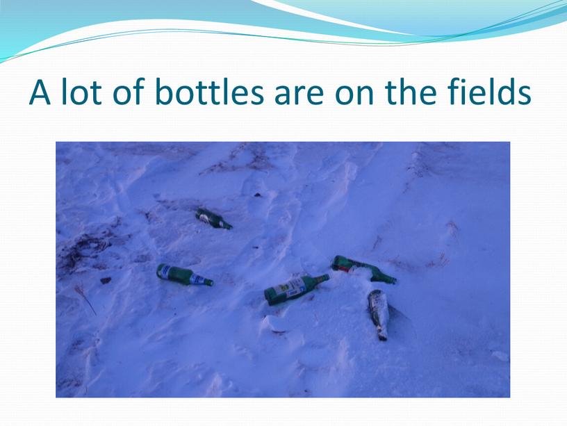 A lot of bottles are on the fields
