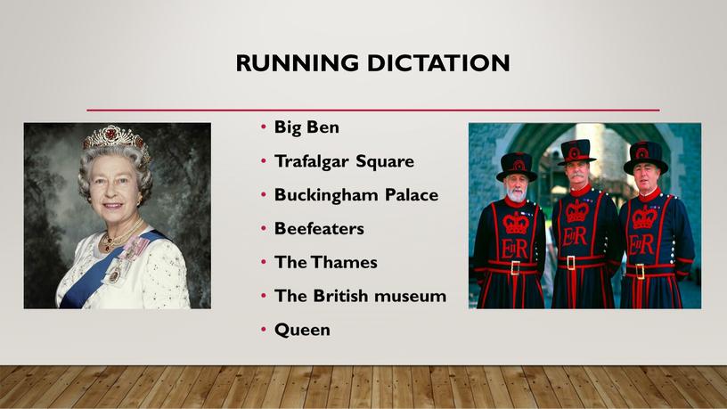 Running Dictation Big Ben Trafalgar