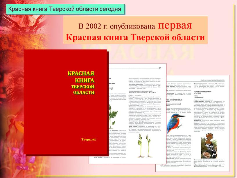 В 2002 г. опубликована первая Красная книга