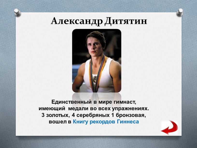 Александр Дитятин Единственный в мире гимнаст, имеющий медали во всех упражнениях