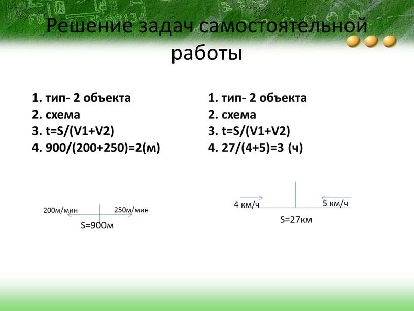 Решение задач самостоятельной работы 1