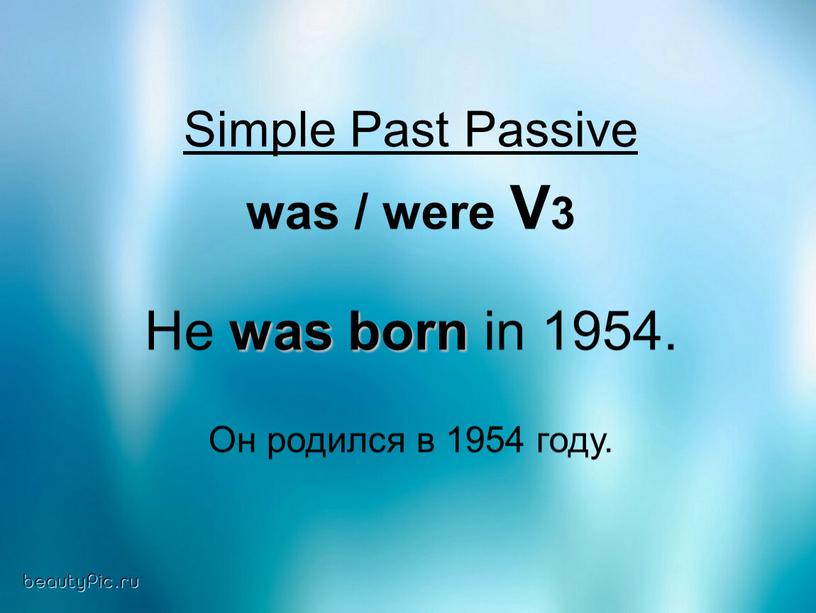 Simple Past Passive was / were