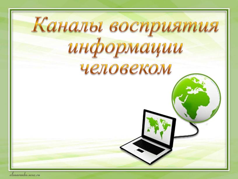 Каналы восприятия информации человеком