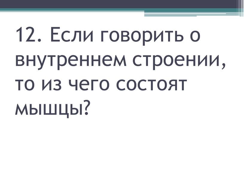 Если говорить о внутреннем строении, то из чего состоят мышцы?