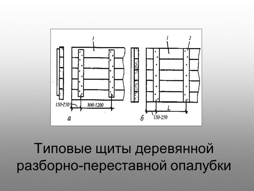 Типовые щиты деревянной разборно-переставной опалубки