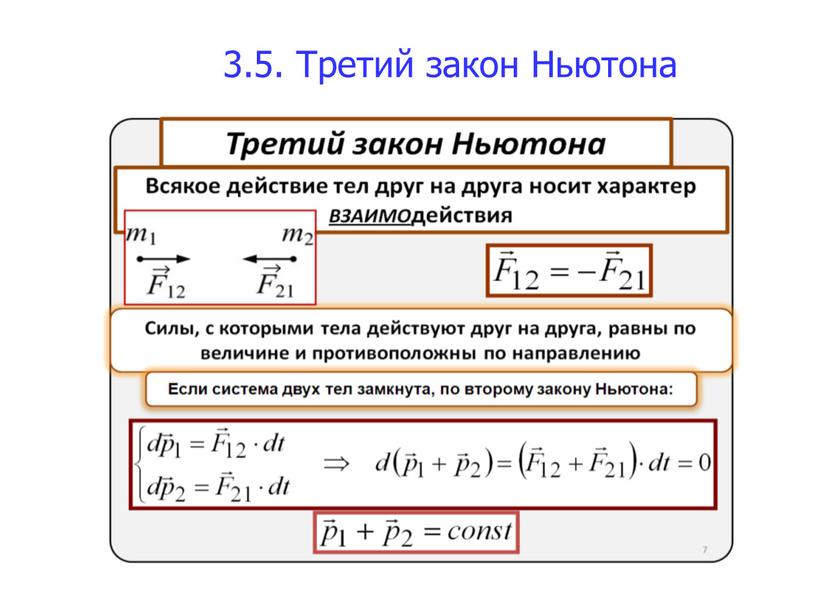 3.5. Третий закон Ньютона