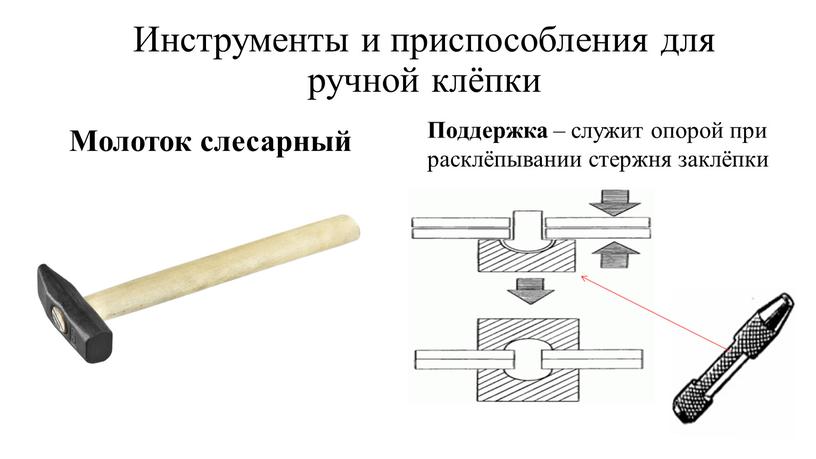 Инструменты и приспособления для ручной клёпки