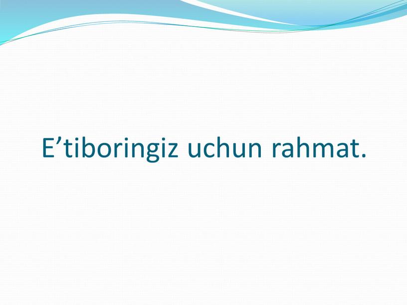 E’tiboringiz uchun rahmat.