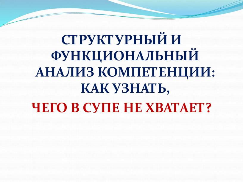 СТРУКТУРНЫЙ И ФУНКЦИОНАЛЬНЫЙ АНАЛИЗ