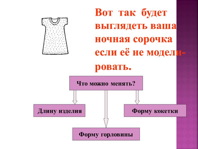 Вот так будет выглядеть ваша ночная сорочка если её не модели- ровать