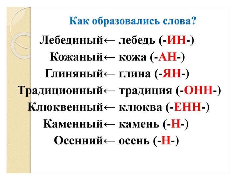 6 класс. Н и НН в суффиксах прилагательных