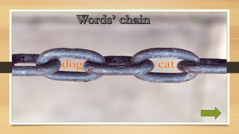 Words’ chain dog cat