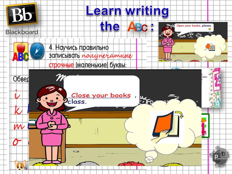 Learn writing the : 4 i i i j j j k k k l l l m m m n n n o o…