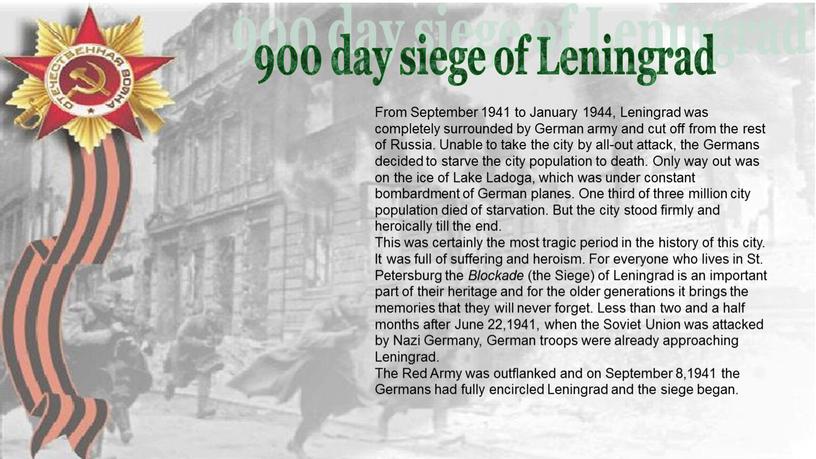 Leningrad From September 1941 to
