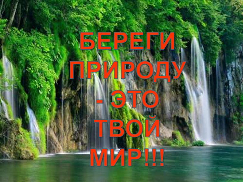 БЕРЕГИ ПРИРОДУ - ЭТО ТВОЙ МИР!!!