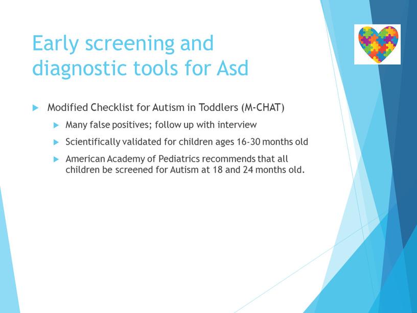 Early screening and diagnostic tools for