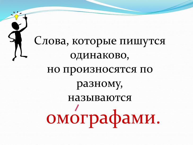 Слова, которые пишутся одинаково, но произносятся по разному, называются омографами