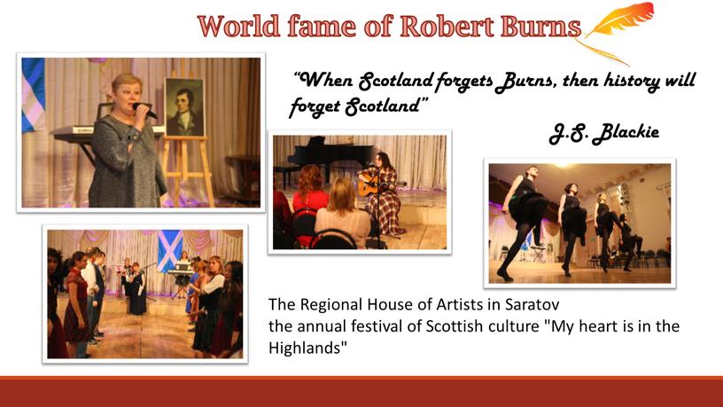 World fame of Robert Burns “When