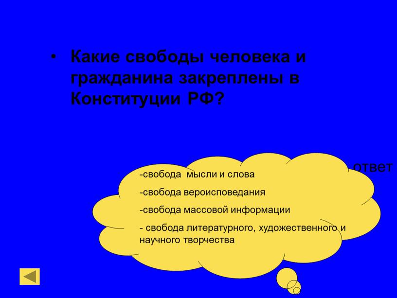 Какие свободы человека и гражданина закреплены в