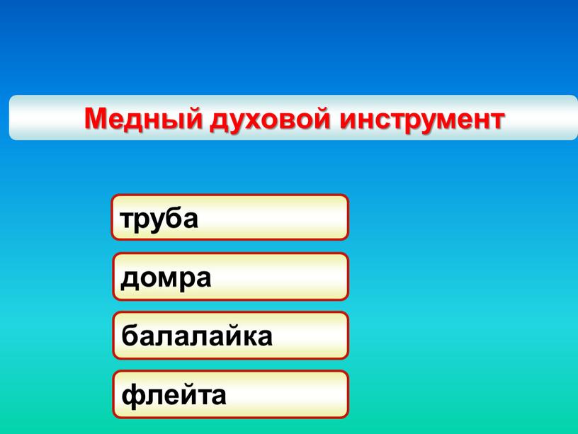 Медный духовой инструмент труба домра балалайка флейта