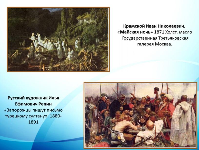 Крамской Иван Николаевич. « Майская ночь » 1871