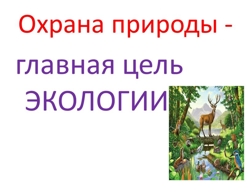 Охрана природы - главная цель ЭКОЛОГИИ!