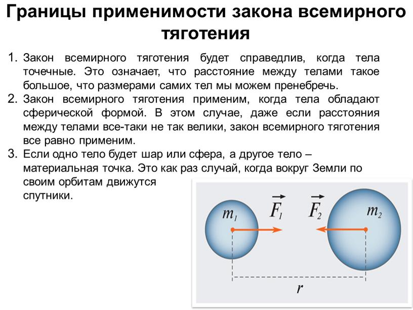 Границы применимости закона всемирного тяготения