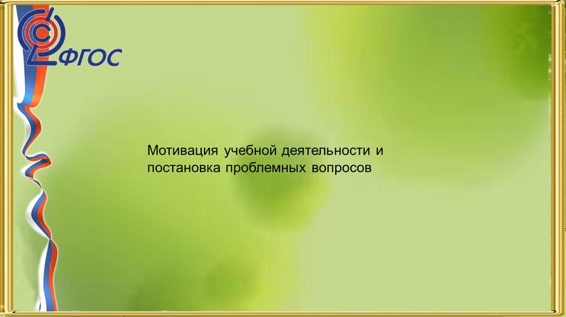 Мотивация учебной деятельности и постановка проблемных вопросов