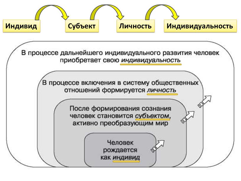 Субъект Индивид Личность Индивидуальность