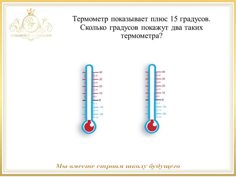 Термометр показывает плюс 15 градусов