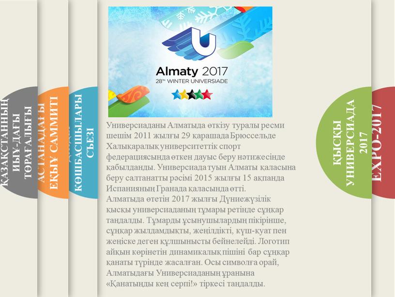 Универсиаданы Алматыда өткізу туралы ресми шешім 2011 жылғы 29 қарашада