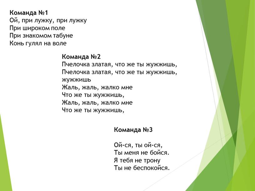 Команда №1 Ой, при лужку, при лужку