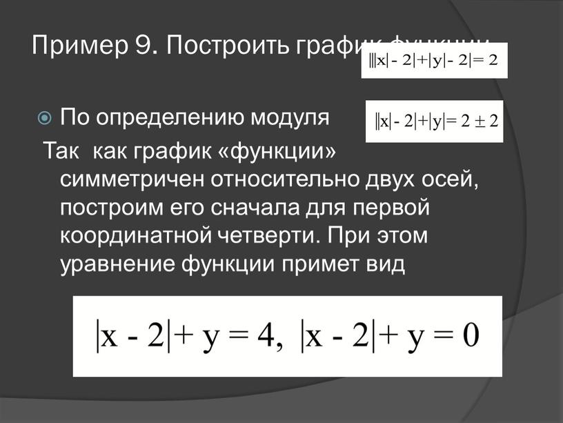 Пример 9. Построить график функции