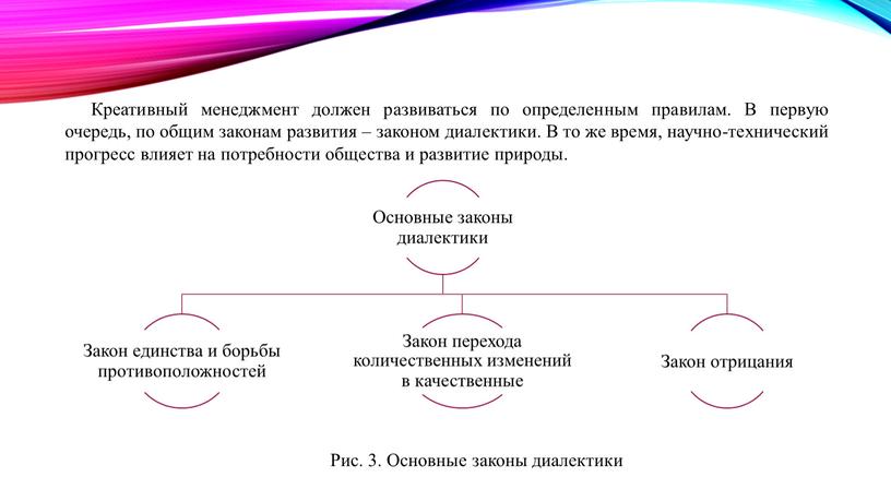 Креативный менеджмент должен развиваться по определенным правилам