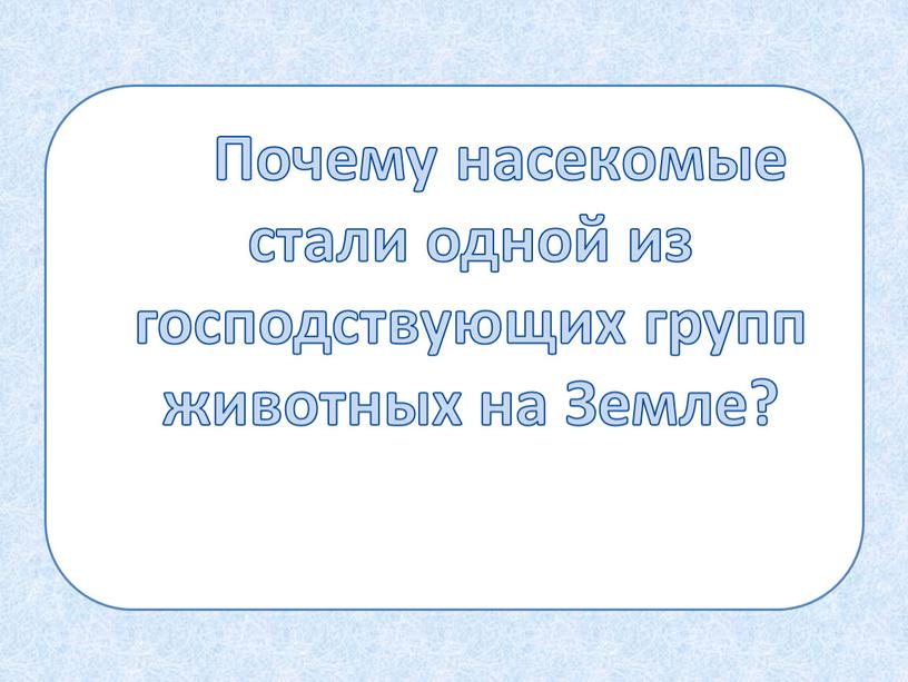 Почему насекомые стали одной из господствующих групп животных на