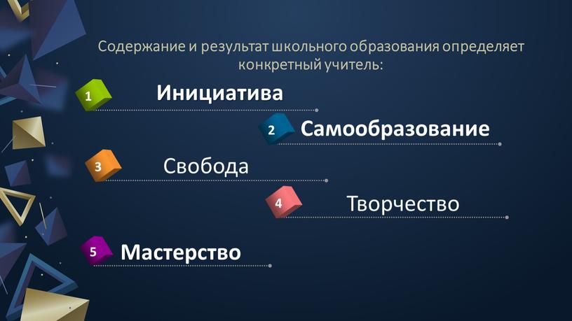 Содержание и результат школьного образования определяет конкретный учитель: