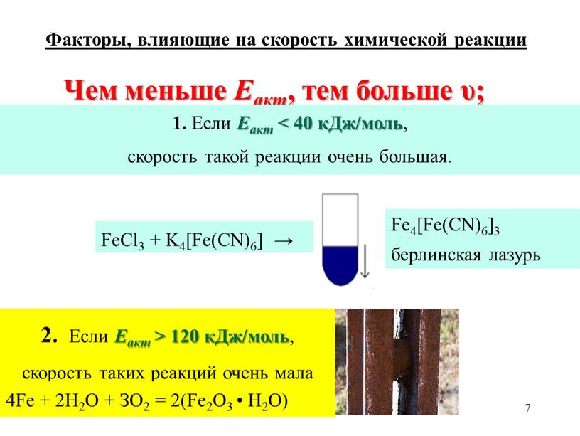 Факторы, влияющие на скорость химической реакции