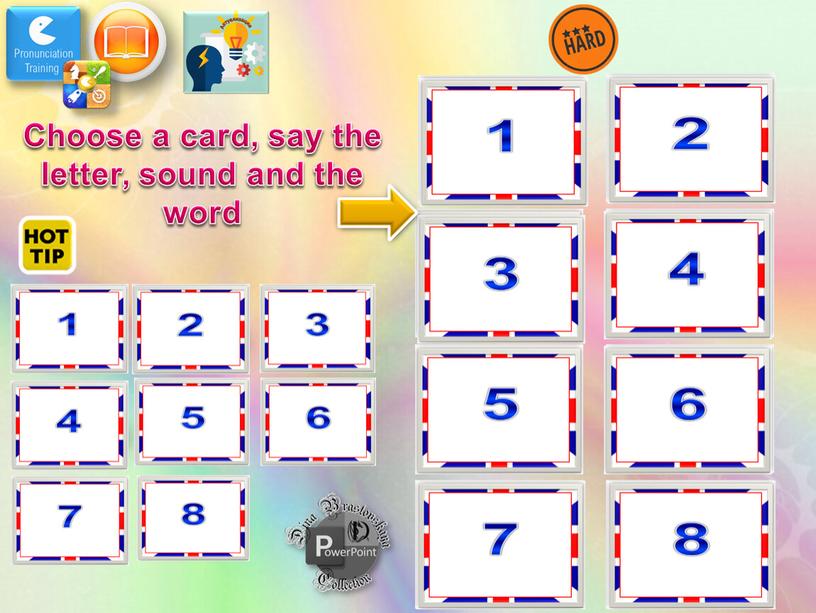 Choose a card, say the letter, sound and the word