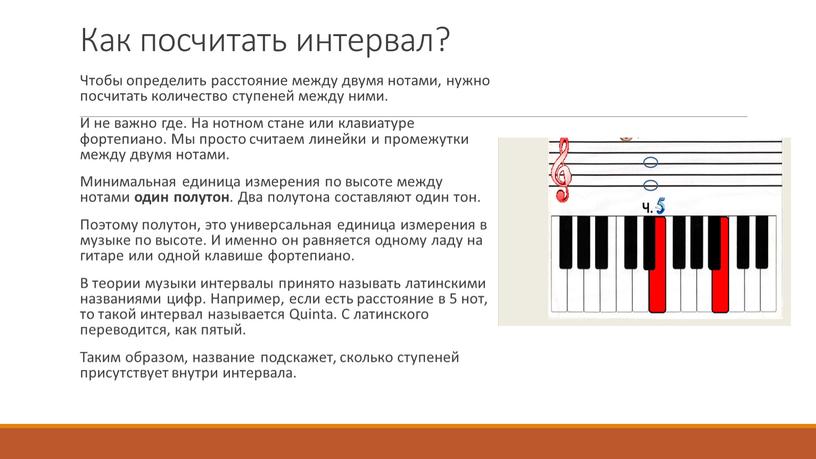 Главный интервал на клавиатуре рояля как называется