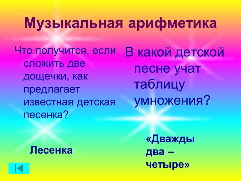 Музыкальная арифметика Что получится, если сложить две дощечки, как предлагает известная детская песенка?