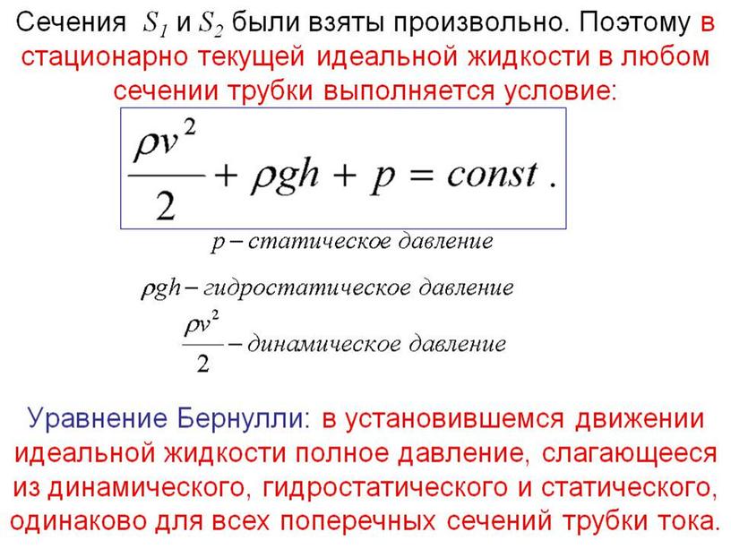 Презентация по физике "Ламинарное течение. Уравнение Бернулли" (10 класс)