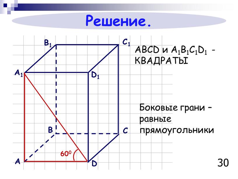 Решение. ABCD и A1B1C1D1 - Квадраты