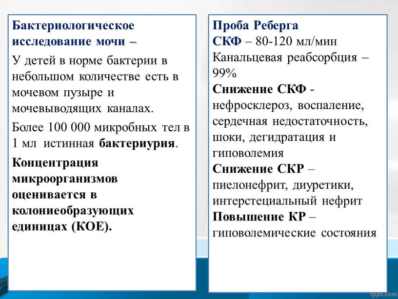 Бактериологическое исследование мочи –