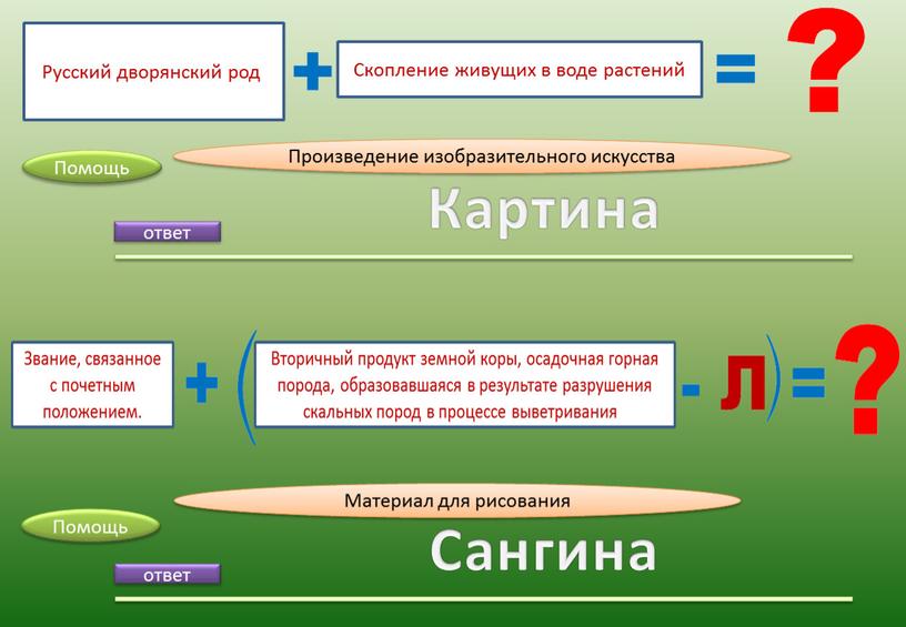 Картина ответ Сангина Помощь Произведение изобразительного искусства