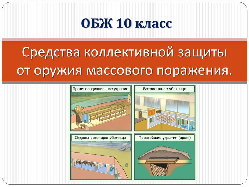 ОБЖ 10 класс Средства коллективной защиты от оружия массового поражения