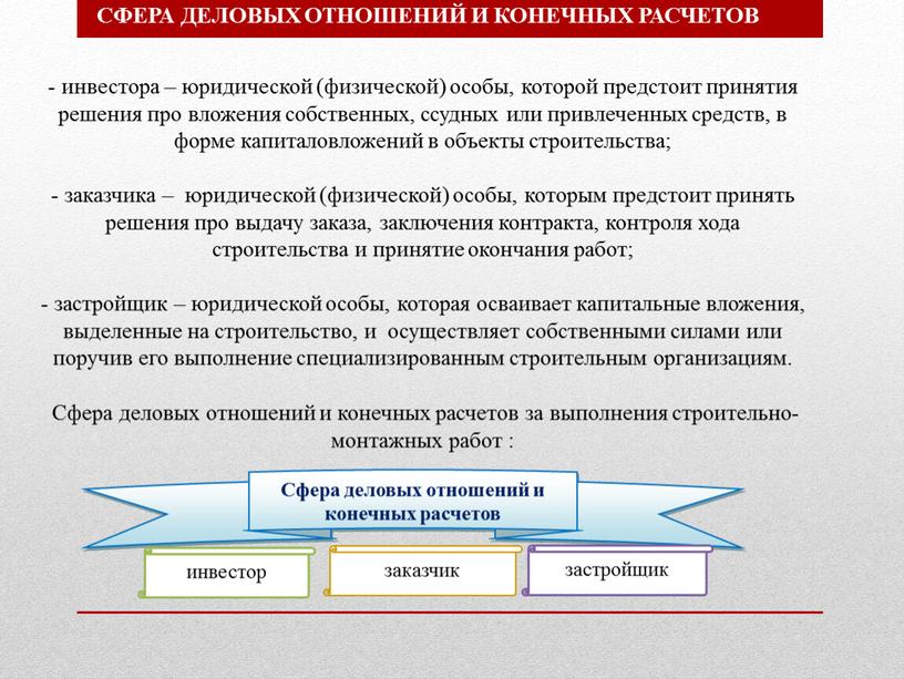 СФЕРА ДЕЛОВЫХ ОТНОШЕНИЙ И КОНЕЧНЫХ